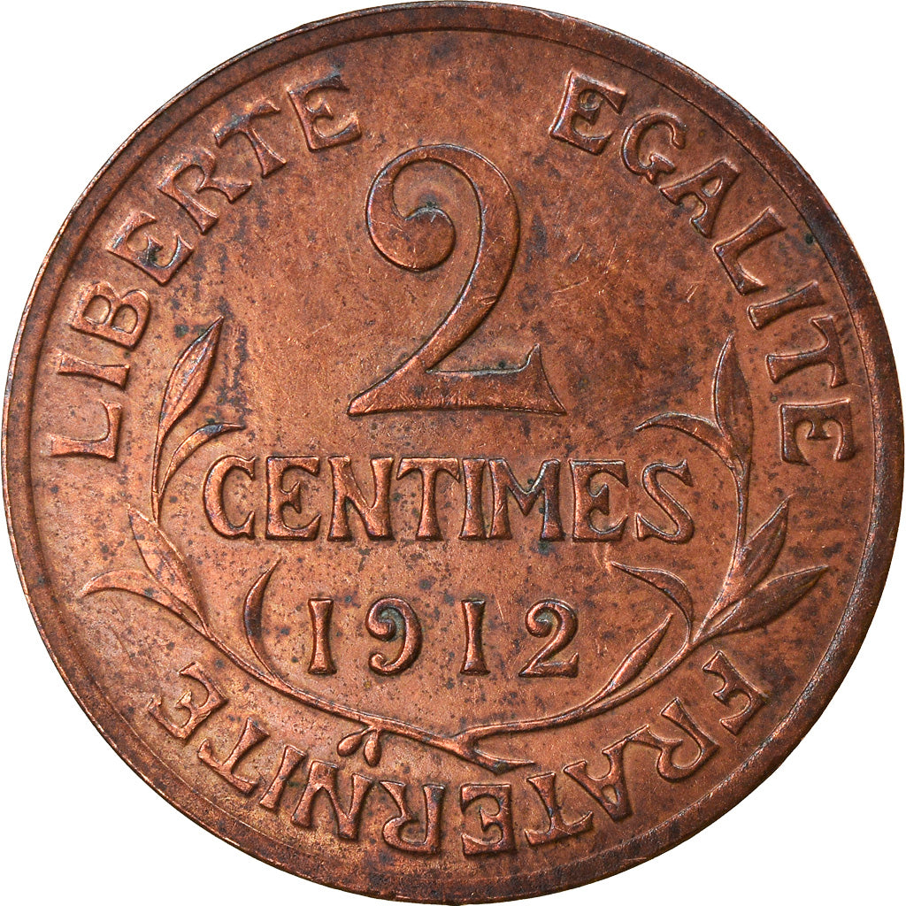 Moneta, Francia, Dupuis, 2 Centimes, 1912, Paris, BB, Bronzo, KM:841