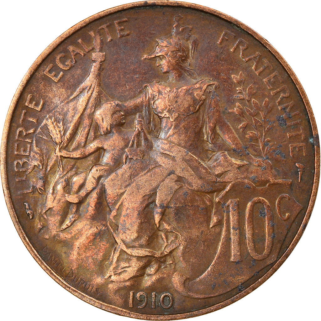 Coin, France, Dupuis, 10 Centimes, 1910, Paris, EF(40-45), Bronze, KM:843