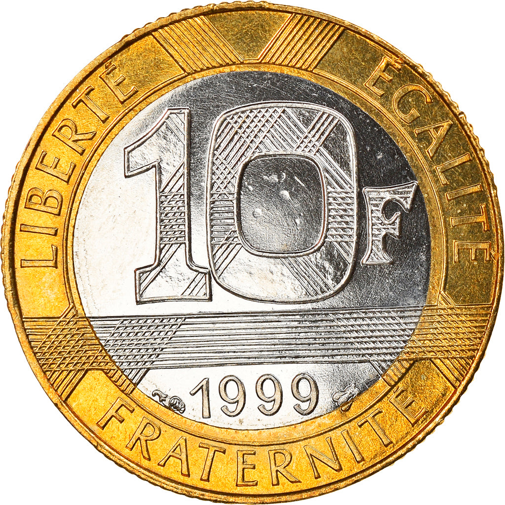 Münze, Frankreich, Génie, 10 Francs, 1999, BU, VZ+, Bi-Metallic, Gadoury:827