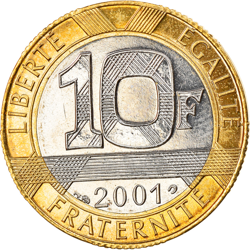 Münze, Frankreich, Génie, 10 Francs, 2001, BU, VZ+, Bi-Metallic, Gadoury:827