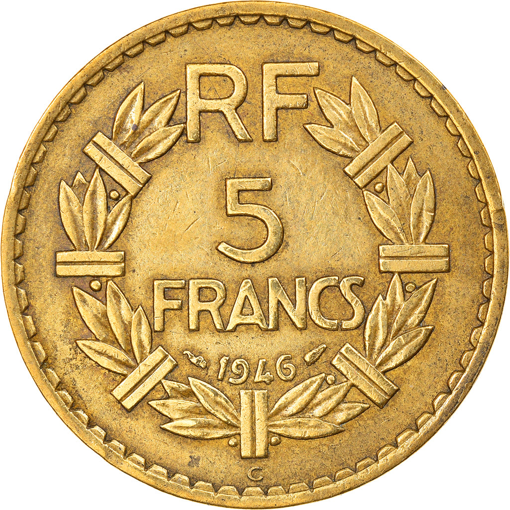 Coin, France, Lavrillier, 5 Francs, 1946, Castelsarrasin, EF(40-45)