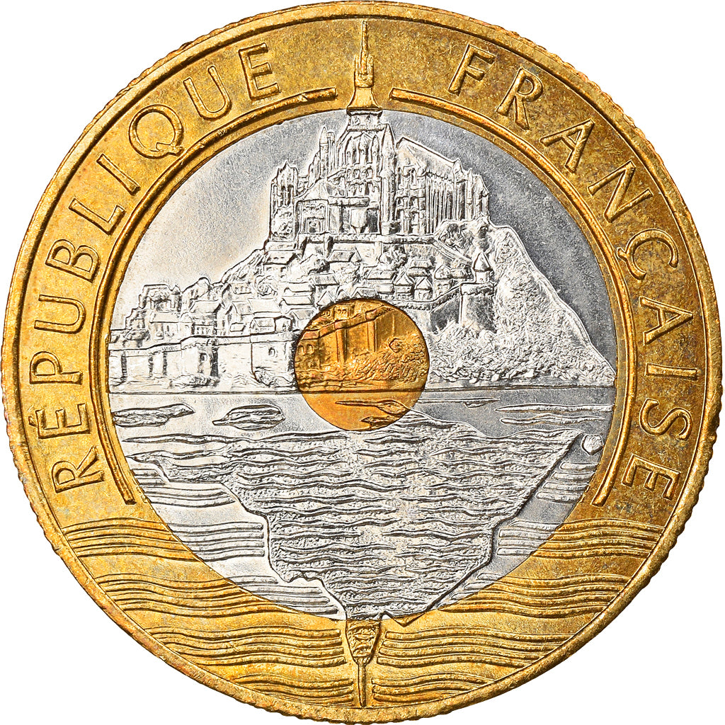 Munten, Frankrijk, Mont Saint Michel, 20 Francs, 1996, PR, Tri-Metallic