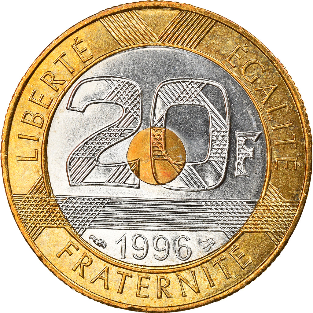 Munten, Frankrijk, Mont Saint Michel, 20 Francs, 1996, PR, Tri-Metallic