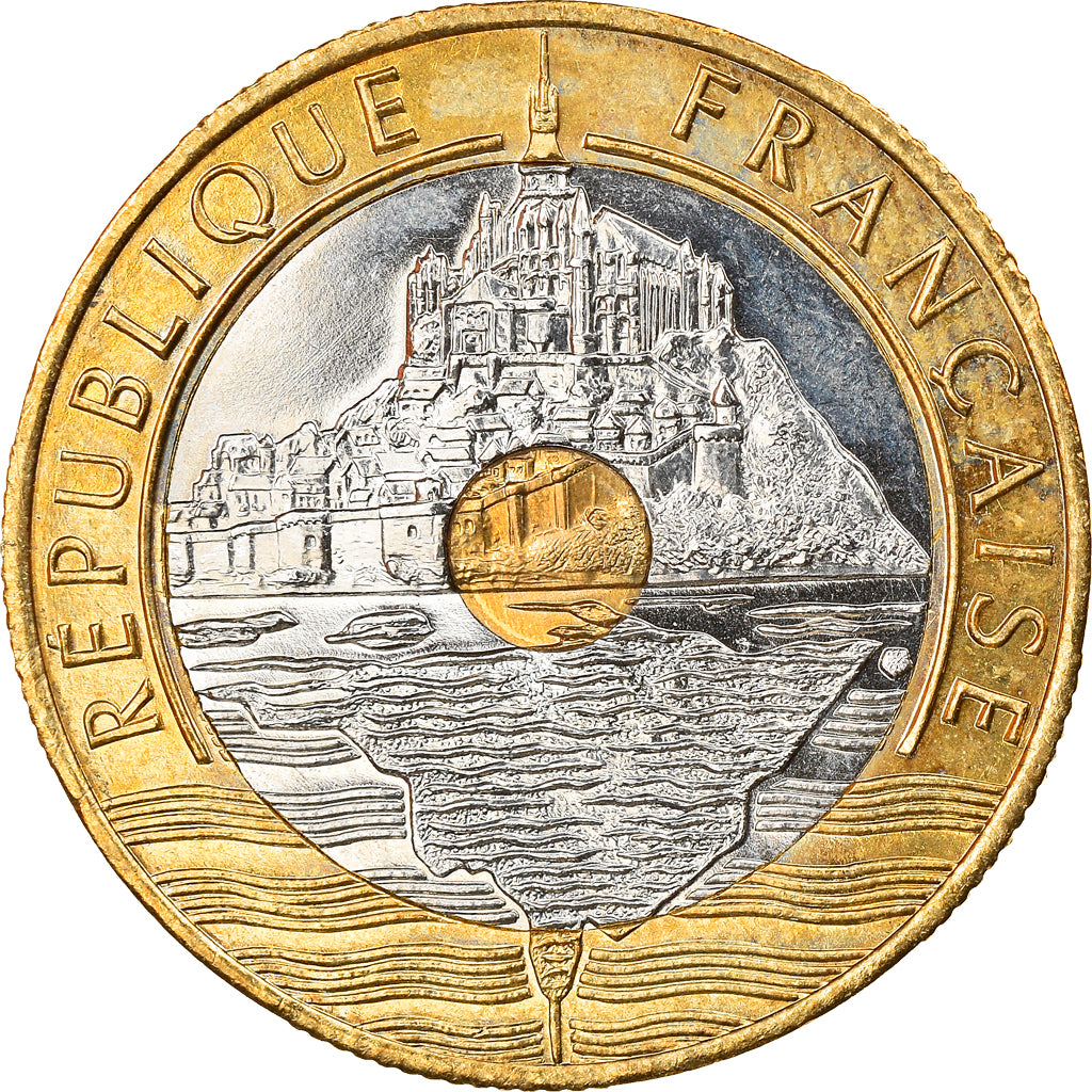 Munten, Frankrijk, Mont Saint Michel, 20 Francs, 1998, PR, Tri-Metallic