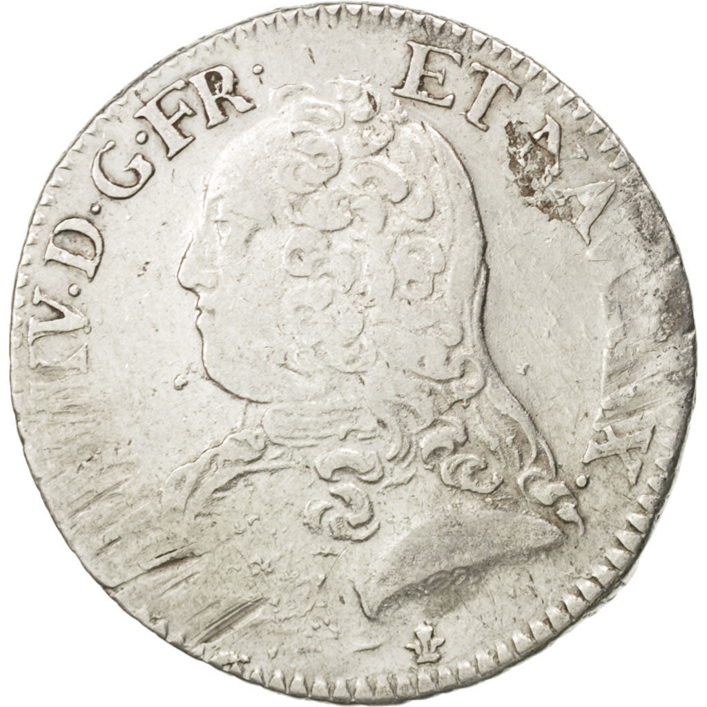 Coin, France, Louis XV, 1/5 Écu aux branches d'olivier, 24 Sols, 1/5 ECU, 1726