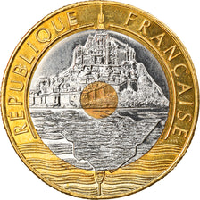 Moneta, Francja, Mont Saint Michel, 20 Francs, 2001, AU(55-58), Trójmetaliczny
