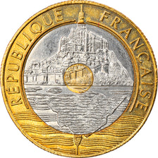 Moneta, Francja, Mont Saint Michel, 20 Francs, 1997, AU(55-58), Trójmetaliczny
