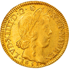 Moeda, França, Louis XIV, Louis d'or à la mèche longue, 1651, Paris
