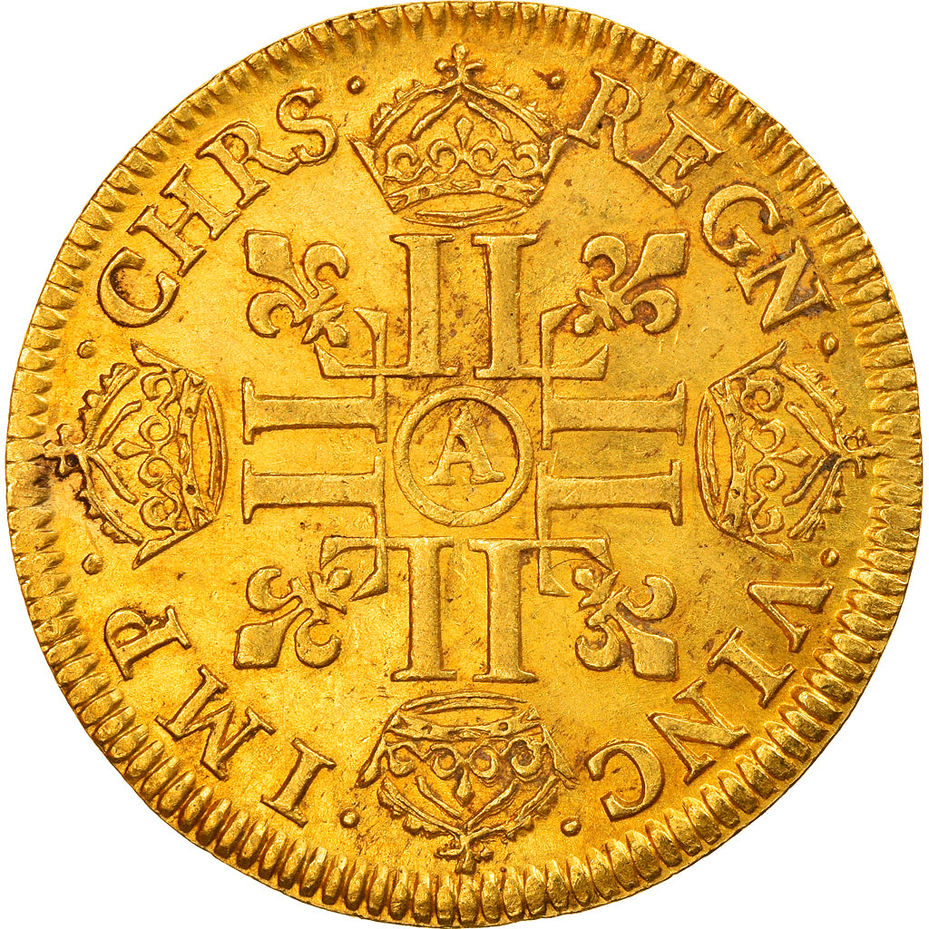 Monnaie, France, Louis XIII, Louis d'or mèche courte, 1644, Paris, TTB+, Or