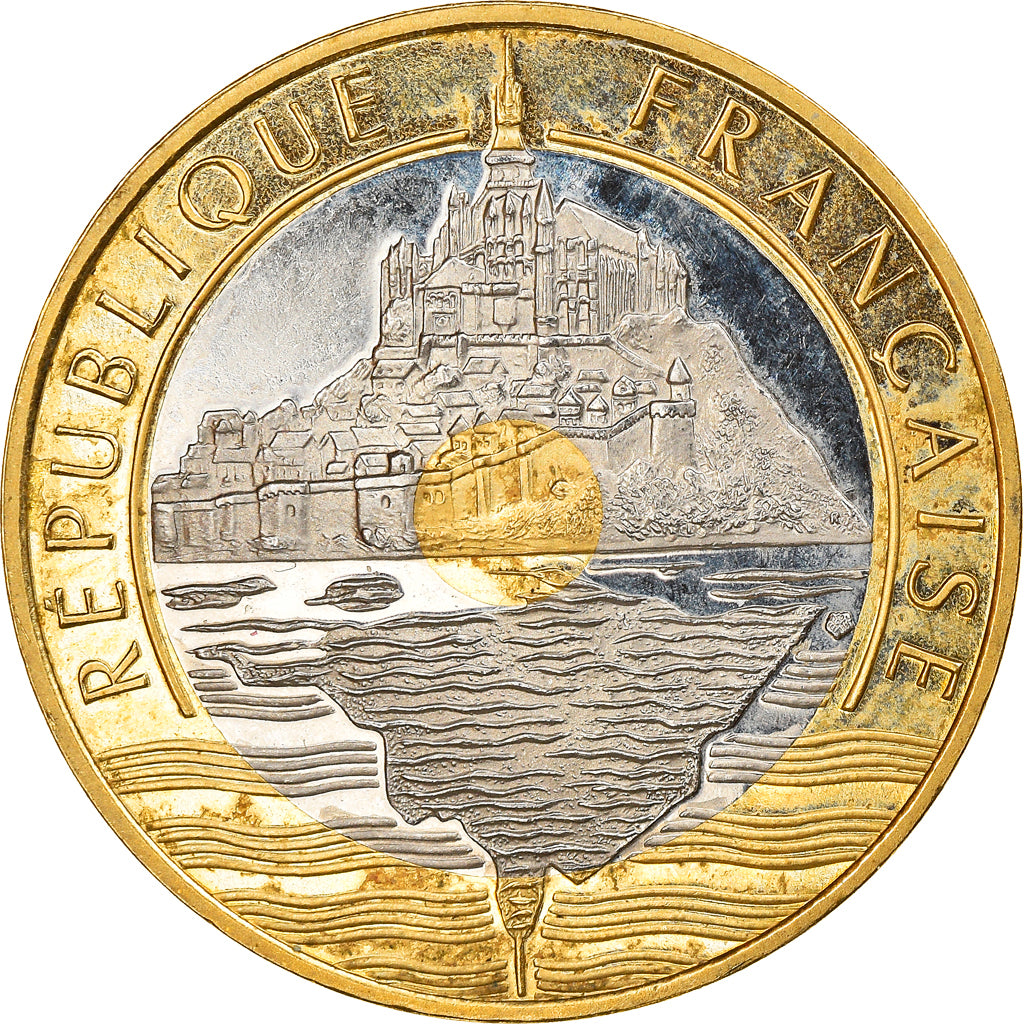 Moneta, Francia, Mont Saint Michel, 20 Francs, 1998, Proof, SPL, Tri-metallico