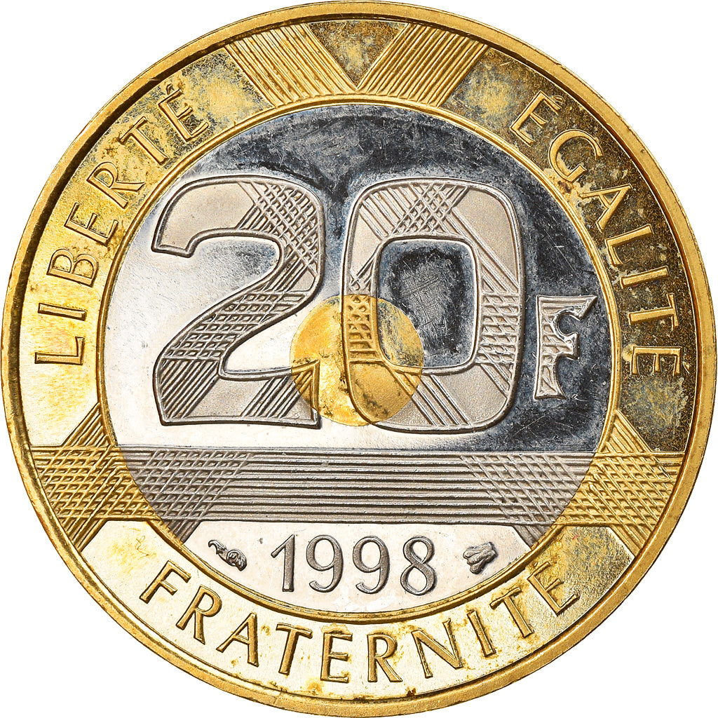 Moneta, Francia, Mont Saint Michel, 20 Francs, 1998, Proof, SPL, Tri-metallico