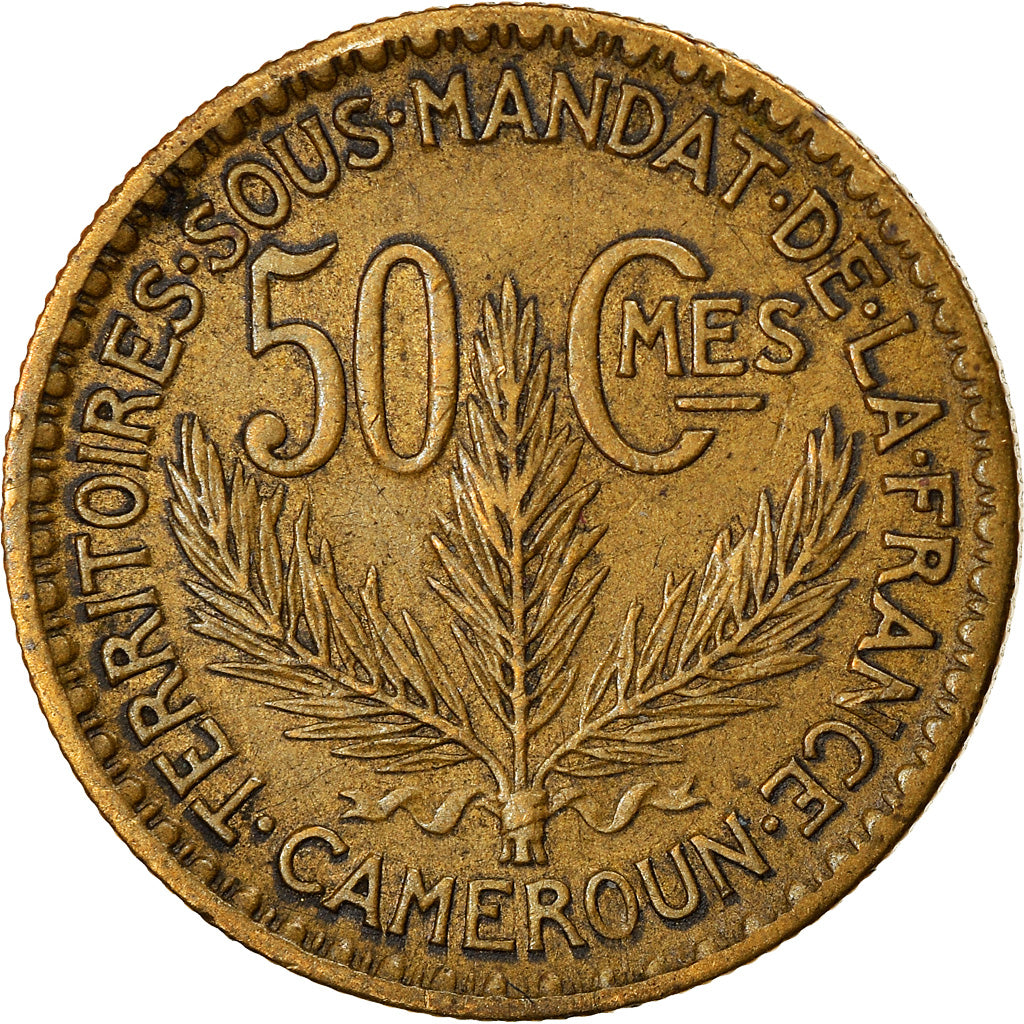 Coin, Cameroon, 50 Centimes, 1924, Paris, EF(40-45), Aluminum-Bronze, KM:1
