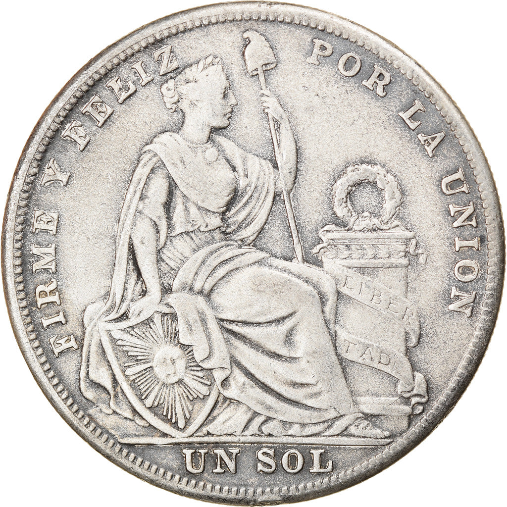 Coin, Peru, Sol, 1925, Lima, EF(40-45), Silver, KM:218.2