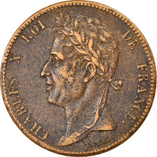 Moneda, COLONIAS FRANCESAS, Charles X, 5 Centimes, 1825, Paris, BC+, Bronce
