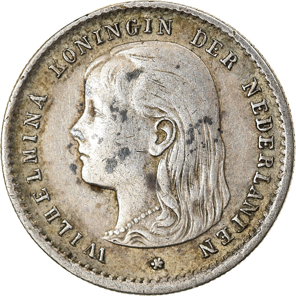 Moeda, Países Baixos, Wilhelmina I, 10 Cents, 1896, EF(40-45), Prata, KM:116