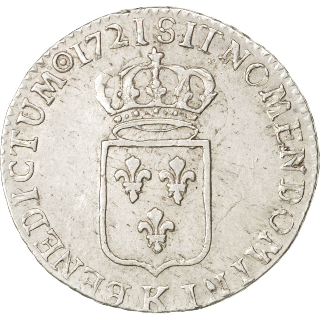 Coin, France, Louis XV, 1/6 Écu de France, 20 Sols, 1/6 ECU, 1721, Bordeaux