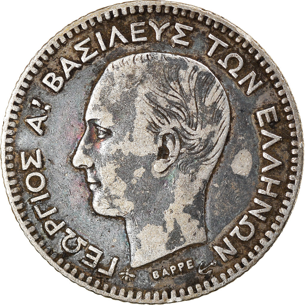 Coin, Greece, George I, 20 Lepta, 1874, Paris, EF(40-45), Silver, KM:44