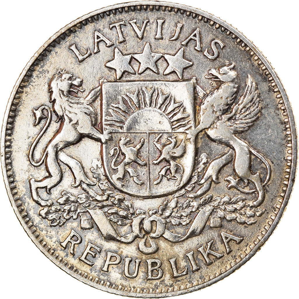 Coin, Latvia, 2 Lati, 1926, AU(50-53), Silver, KM:8