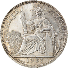 Coin, FRENCH INDO-CHINA, 20 Cents, 1937, Paris, MS(60-62), Silver, KM:17.2