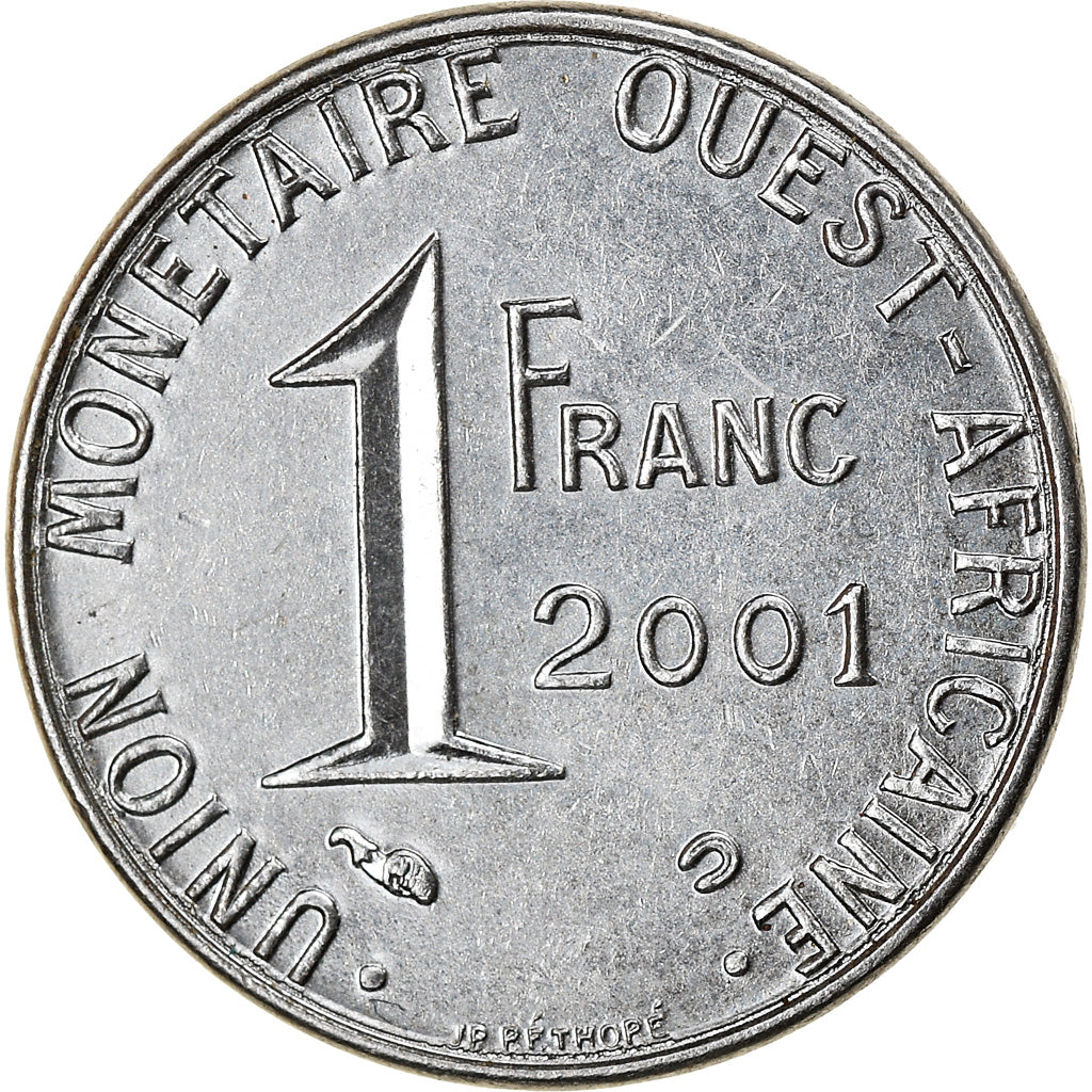 Coin, West African States, Franc, 2001, AU(55-58), Steel, KM:8