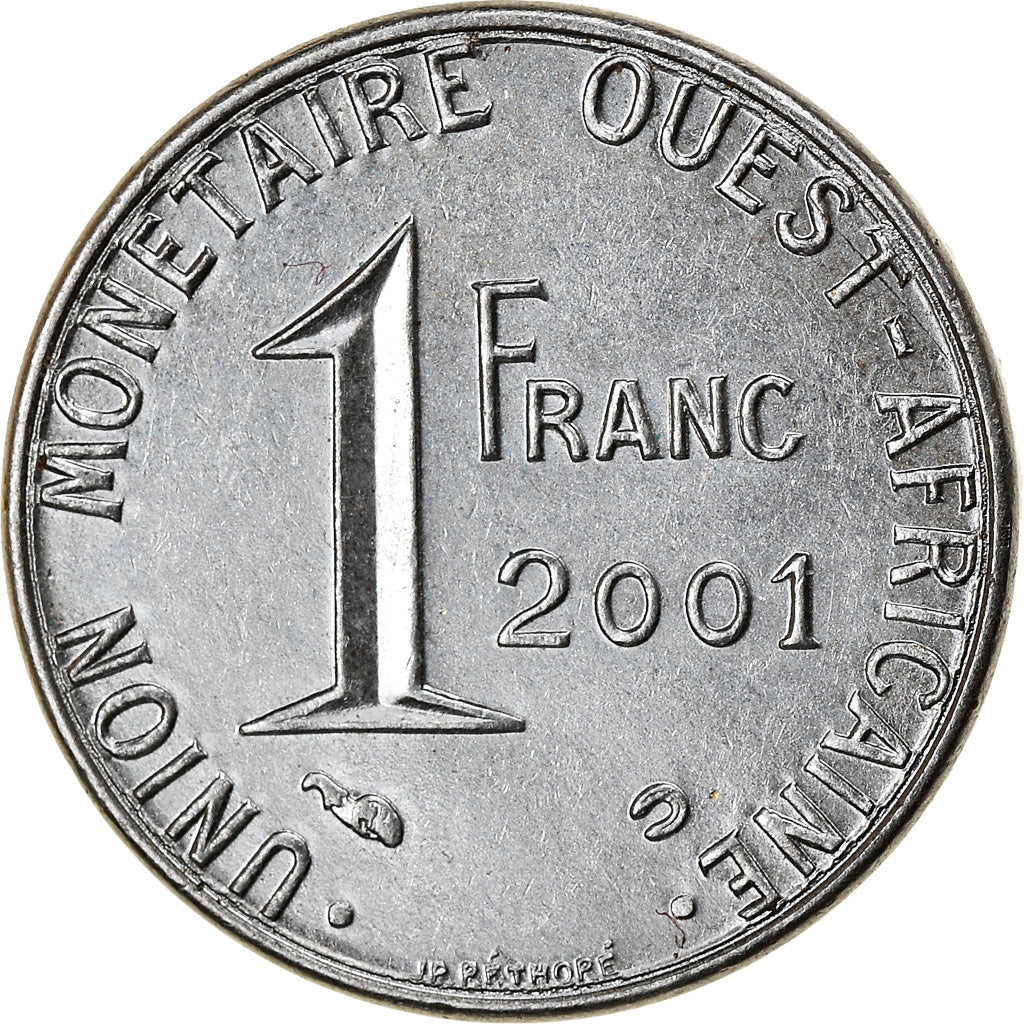 Coin, West African States, Franc, 2001, AU(55-58), Steel, KM:8
