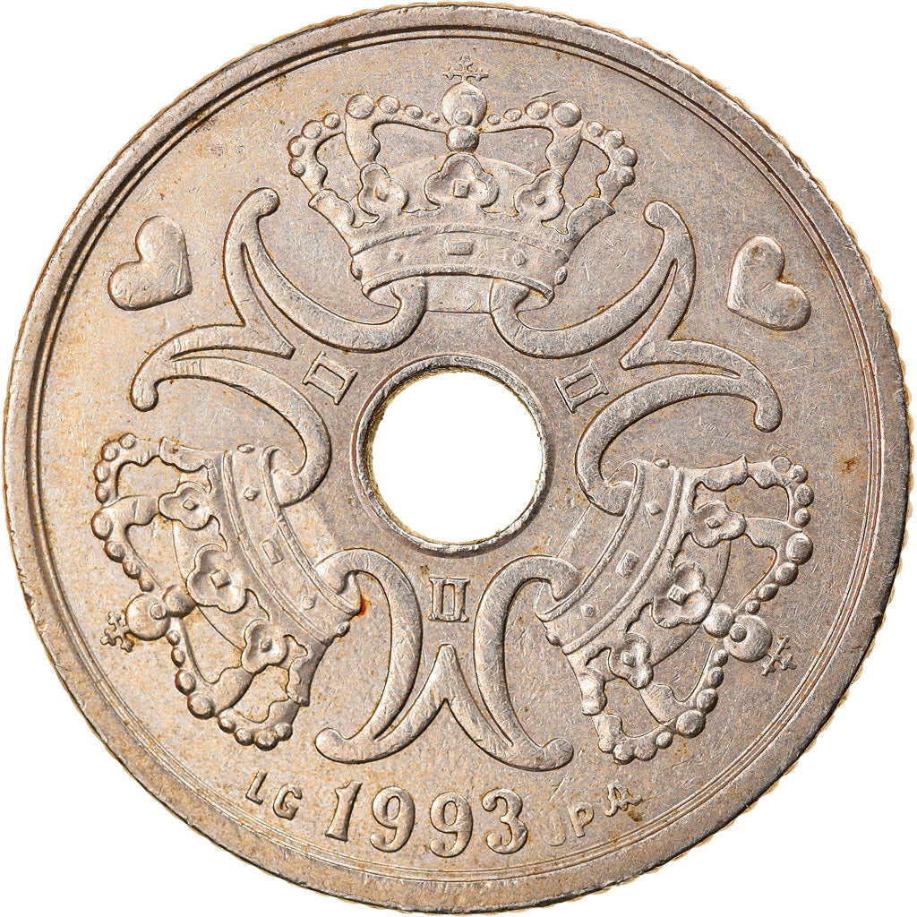 Coin, Denmark, Margrethe II, 5 Kroner, 1993, Copenhagen, EF(40-45)