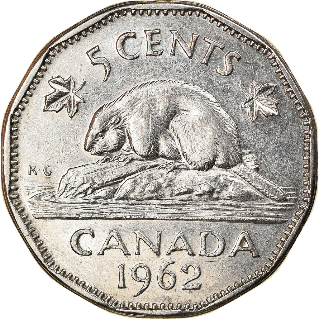 Coin, Canada, 5 Cents, 1962, Ottawa, AU(50-53), Nickel, KM:50a