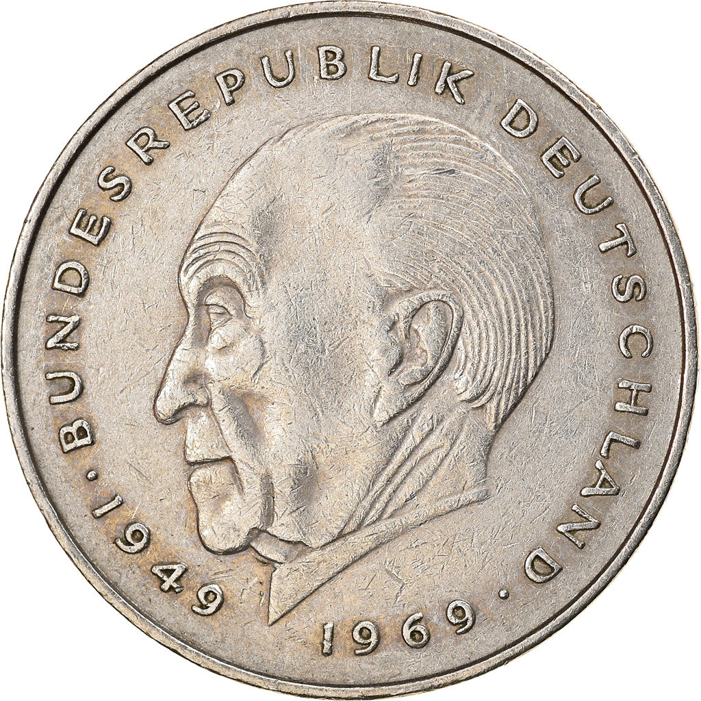 Moneta, GERMANIA - REPUBBLICA FEDERALE, 2 Mark, 1977, Karlsruhe, BB+, Nichel