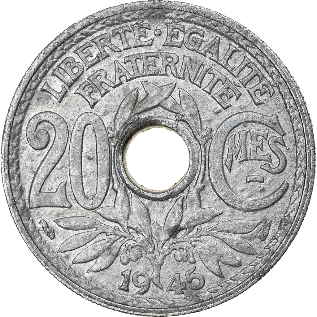 Monnaie, France, Lindauer, 20 Centimes, 1945, TTB, Zinc, Gadoury:324, KM:907.1