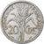 Moneda, INDOCHINA FRANCESA, 20 Cents, 1945, Paris, BC+, Aluminio, KM:29.1