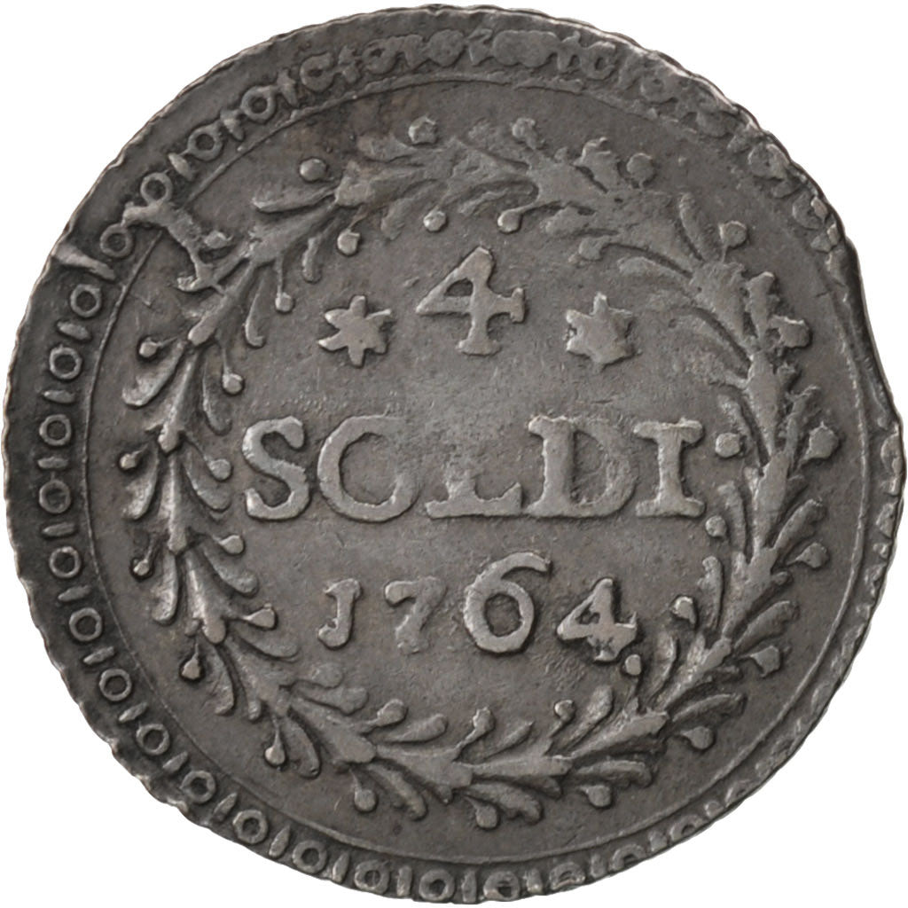 ITALIAN STATES, 4 Soldi, 1764, KM #7, EF(40-45), Billon, Gadoury #7, 2.00