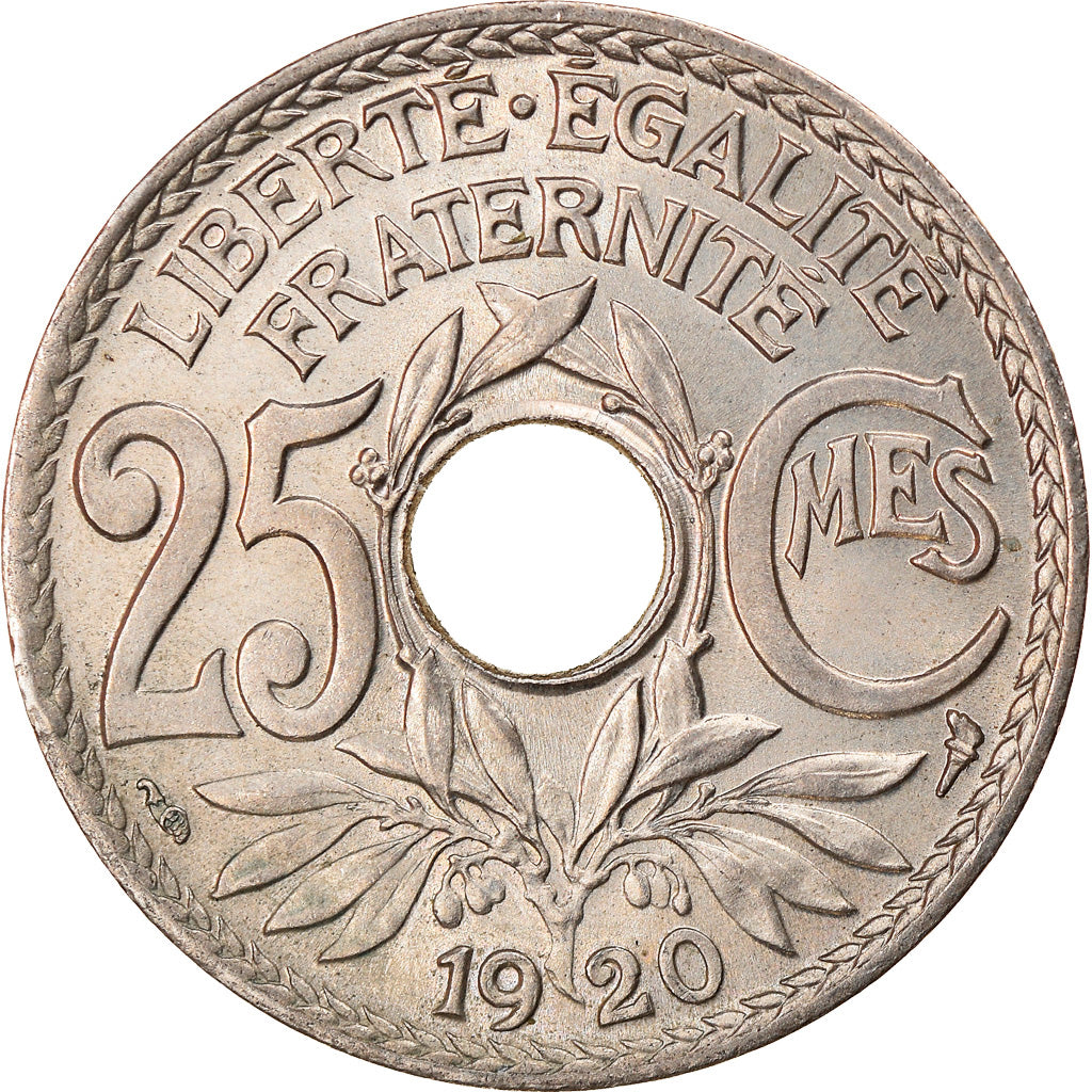 Coin, France, Lindauer, 25 Centimes, 1920, AU(50-53), Copper-nickel, KM:867a