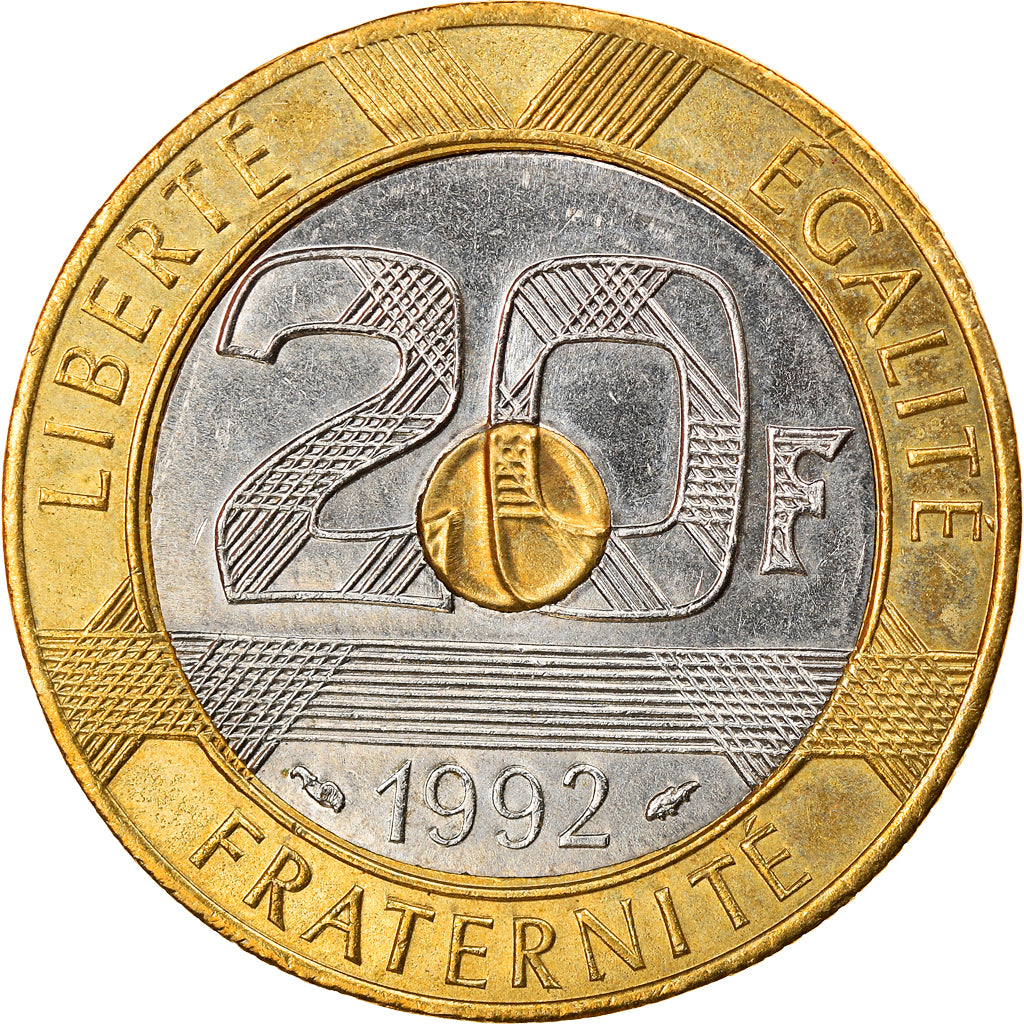 Moneta, Francia, Mont Saint Michel, 20 Francs, 1992, SPL-, Tri-metallico