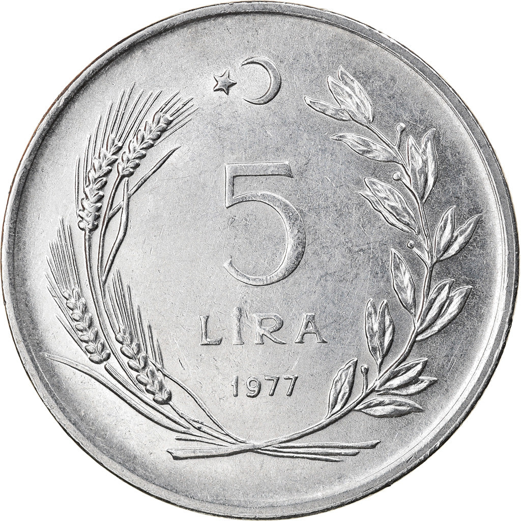 Monnaie, Turquie, 5 Lira, 1977, SUP, Stainless Steel, KM:905