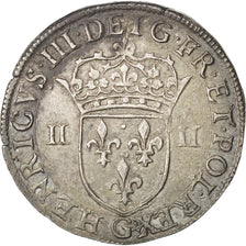 FRANCE, 1/4 Ecu, 1587, Poitiers, AU(50-53), Silver, Sombart #4666, 9.67