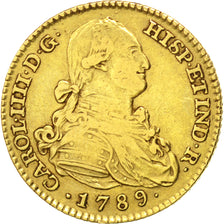 SPAIN, 2 Escudos, 1789, Madrid, KM #435.1, EF(40-45), Gold, 6.71