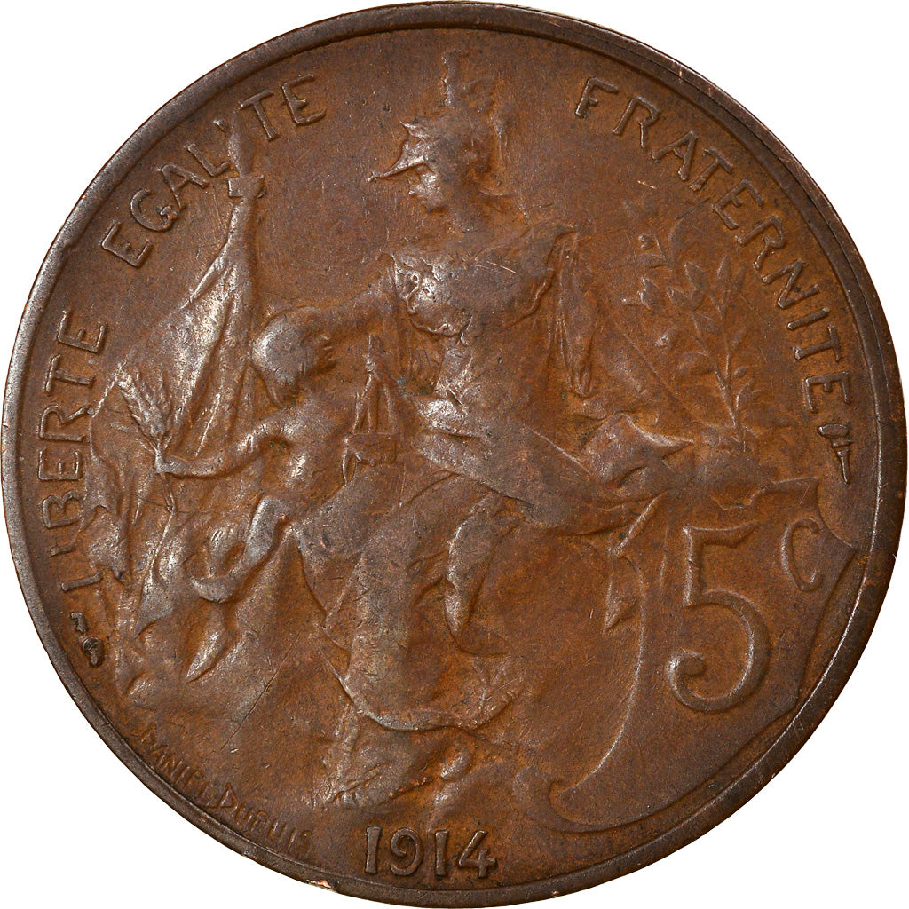 Coin, France, Dupuis, 5 Centimes, 1914, Paris, EF(40-45), Bronze, KM:842