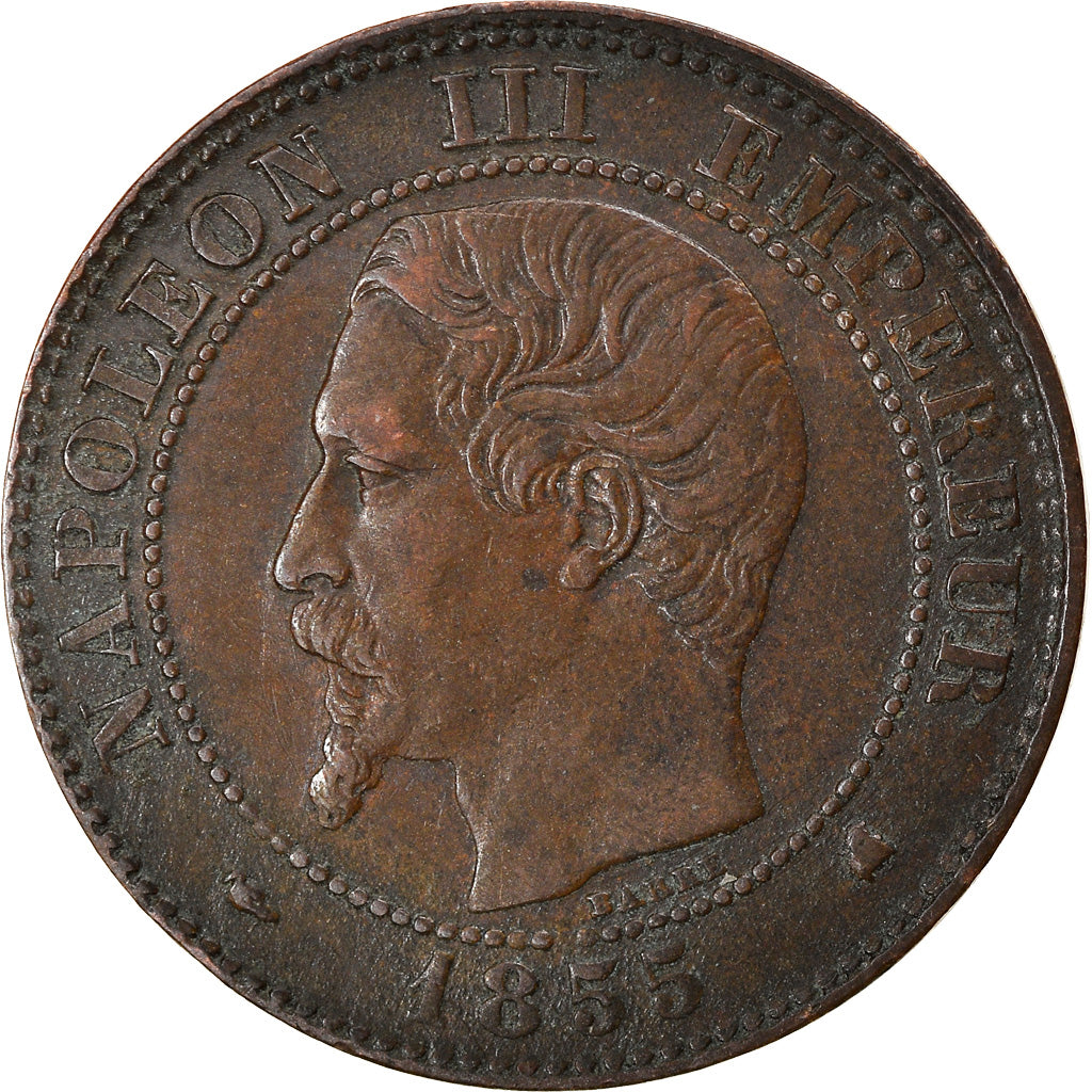 Coin, France, Napoleon III, 2 Centimes, 1855, Bordeaux, EF(40-45), Bronze