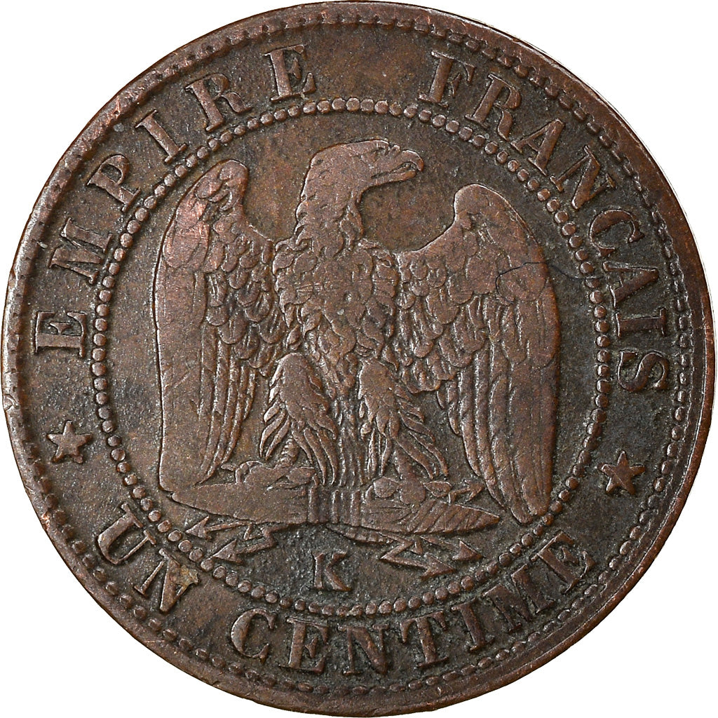 Coin, France, Napoleon III, 1 Centime, 1861, Bordeaux, EF(40-45), Bronze