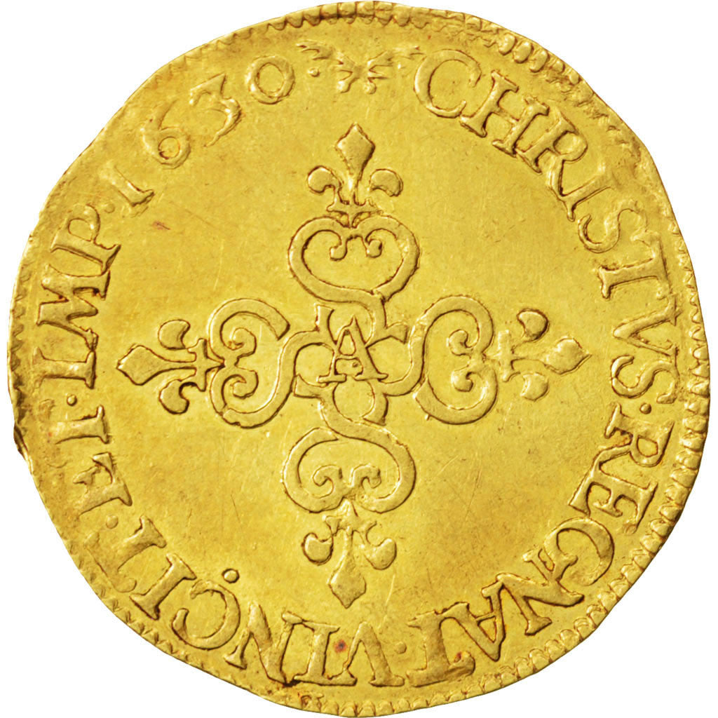 Coin, France, Louis XIII, Écu d'or, Ecu d'or, 1630, Paris, EF(40-45), Gold