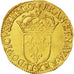 Monnaie, France, Louis XIII, Ecu d'or, 1637, Rouen, TTB+, Or, KM:51, Gadoury:55