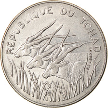 Moneda, Chad, 100 Francs, 1975, MBC+, Níquel, KM:3