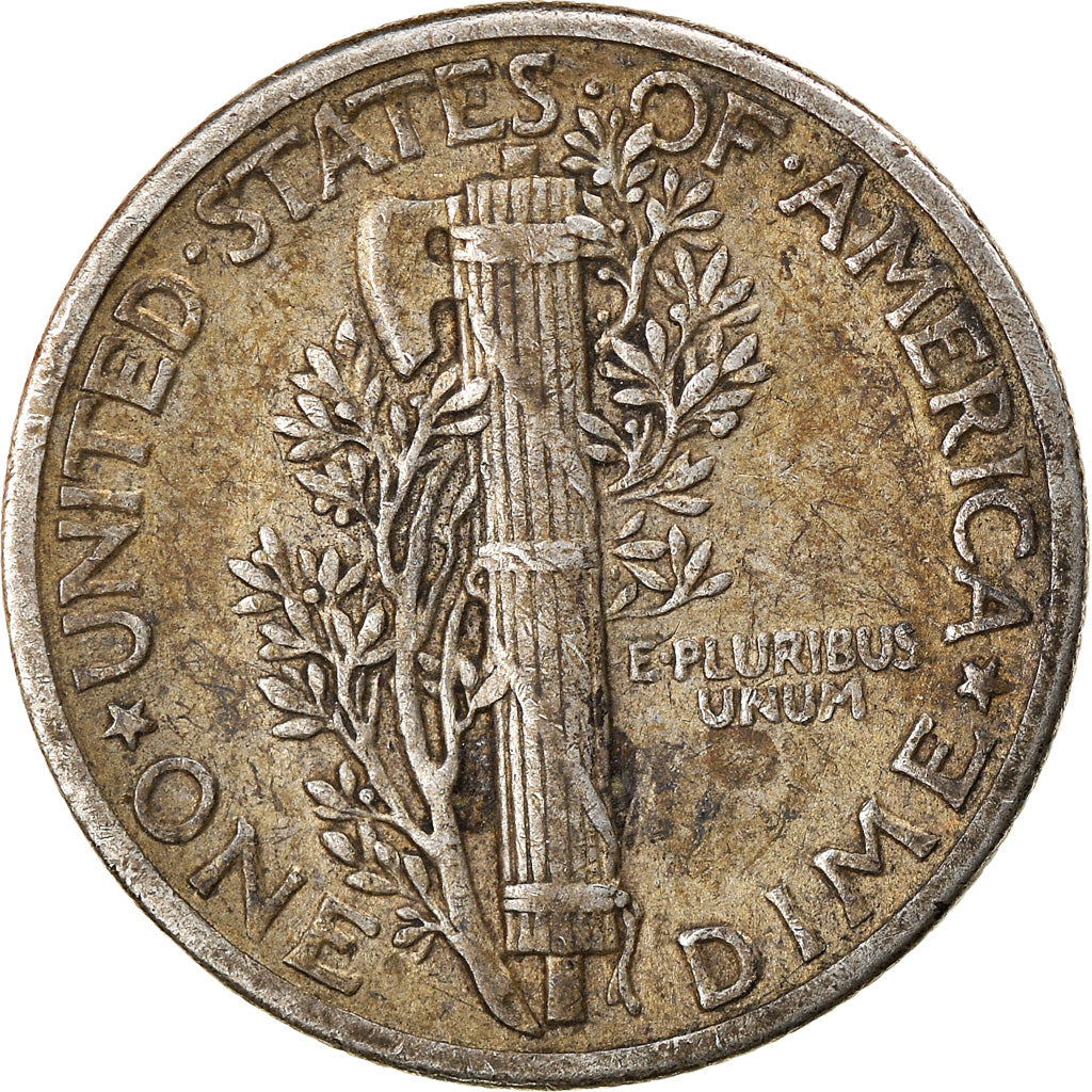 Coin, United States, Mercury Dime, 1943, Philadelphia, EF(40-45), Silver