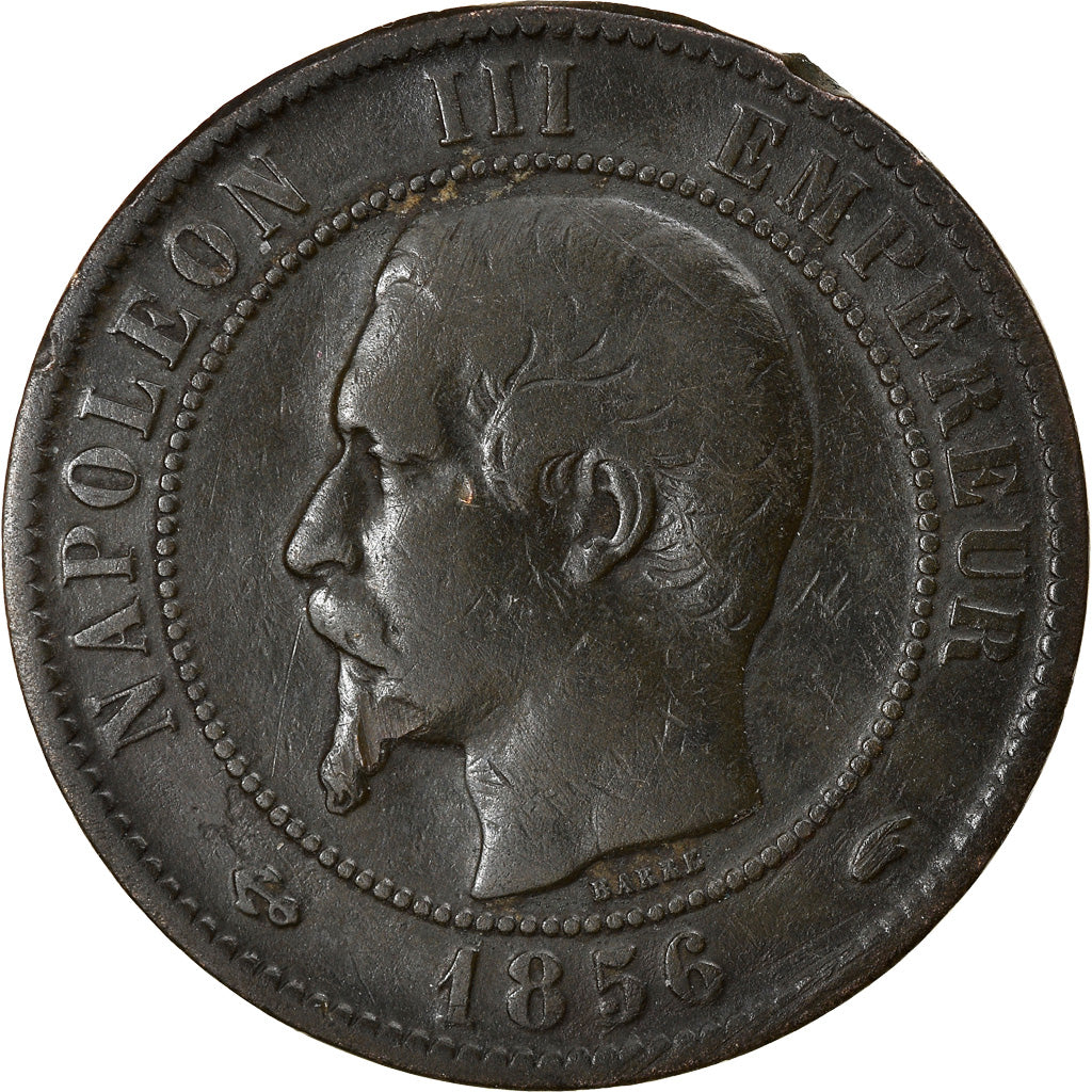 Coin, France, Napoleon III, 10 Centimes, 1856, Paris, VF(30-35), Bronze