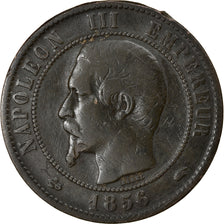 Coin, France, Napoleon III, 10 Centimes, 1856, Paris, VF(30-35), Bronze