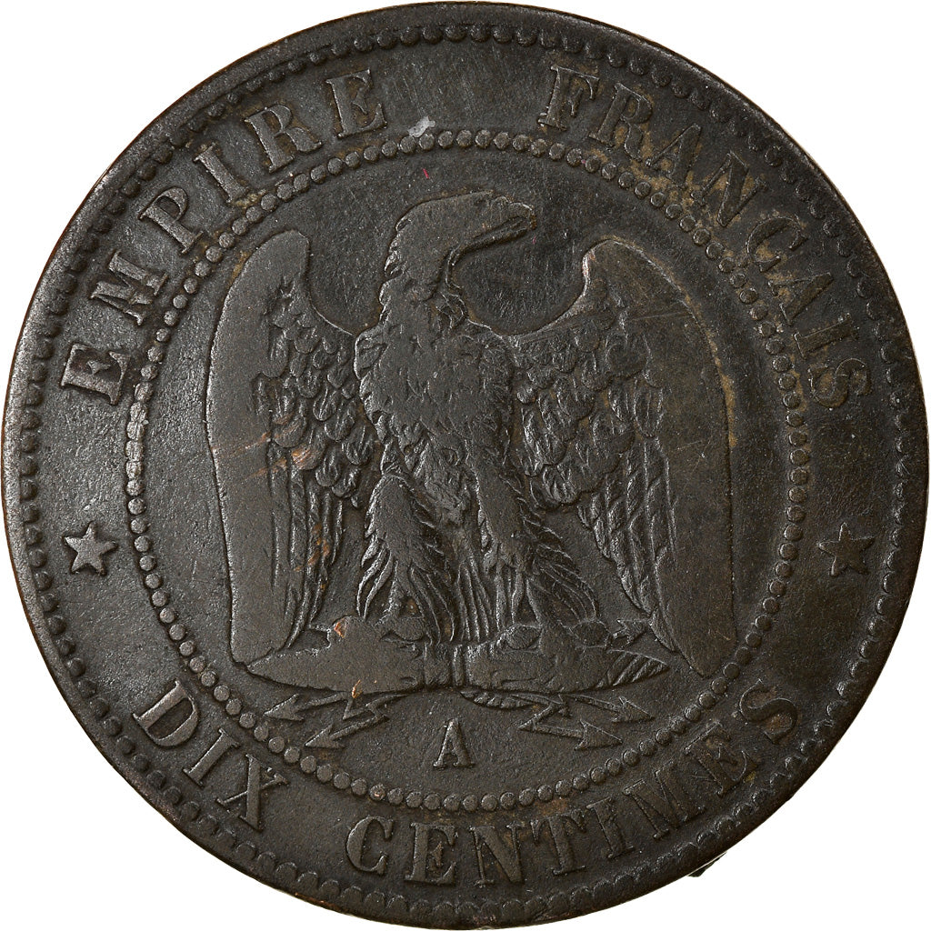 Coin, France, Napoleon III, 10 Centimes, 1856, Paris, VF(30-35), Bronze