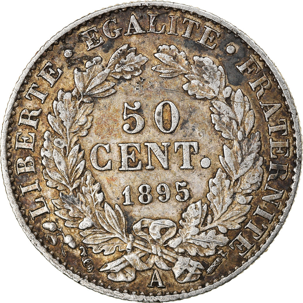 Coin, France, Cérès, 50 Centimes, 1895, Paris, EF(40-45), Silver, KM:834.1
