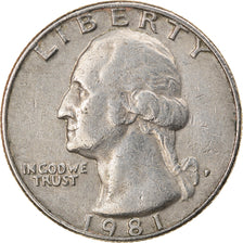 Coin, United States, Washington Quarter, 1981, U.S. Mint, EF(40-45)