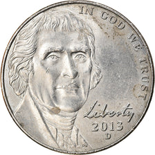 Coin, United States, Jefferson Nickel, 5 Cents, 2013, Denver, AU(55-58)