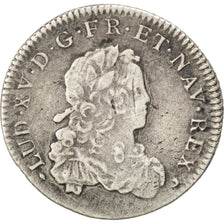 Francia, Louis XV, 1/3 Écu de France, 1/3 Ecu, 1721, Rouen, MB, Argento, KM:...